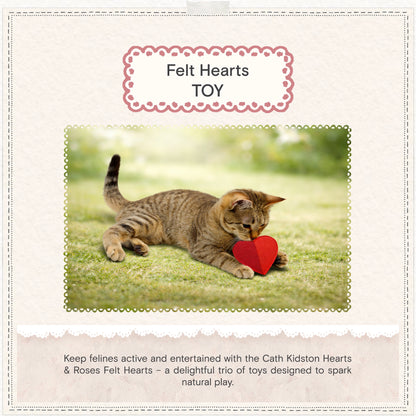 Cath Kidston Dogs & Roses Felt Hearts Cat Toy