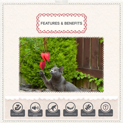 Cath Kidston Dogs & Roses 3 Hearts Cat Teaser Toy