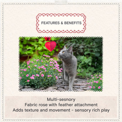 Cath Kidston Dogs & Roses 3 Hearts Cat Teaser Toy