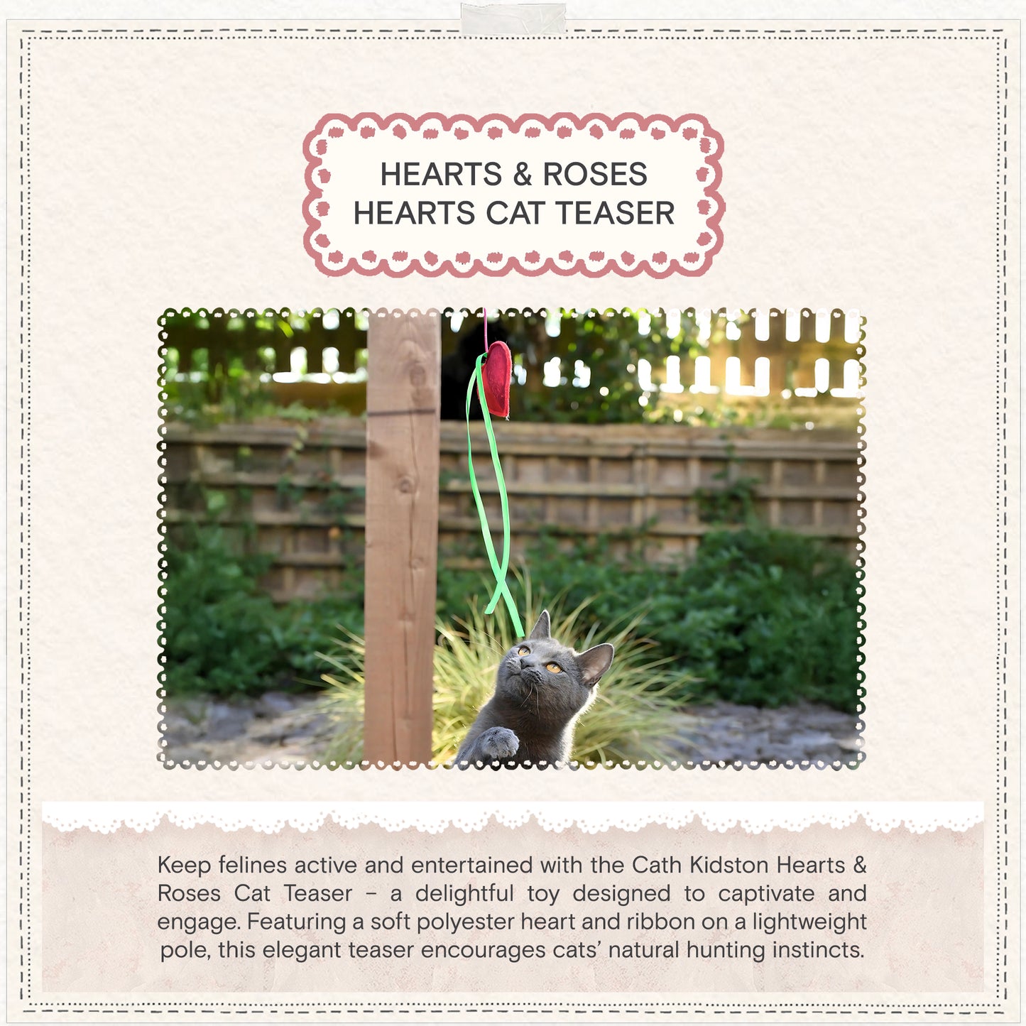 Cath Kidston Dogs & Roses Cat Teaser Toy