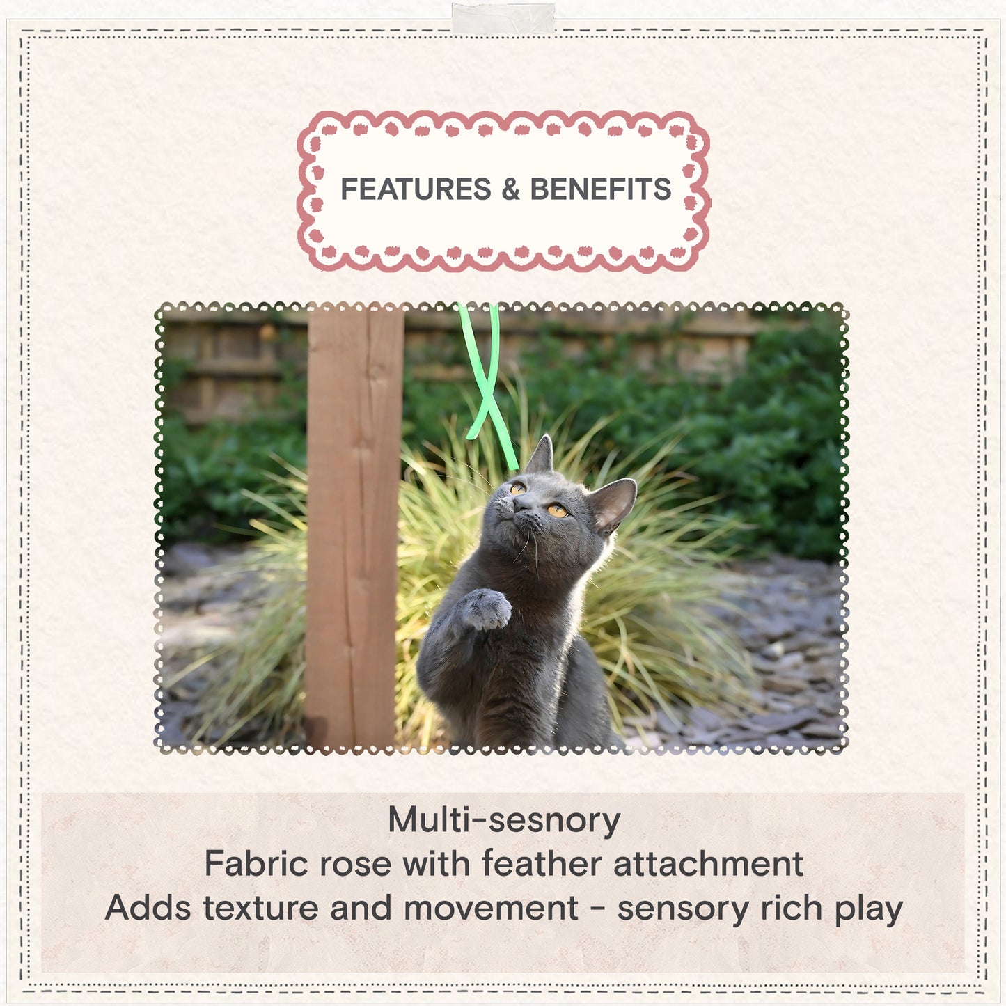 Cath Kidston Dogs & Roses Cat Teaser Toy