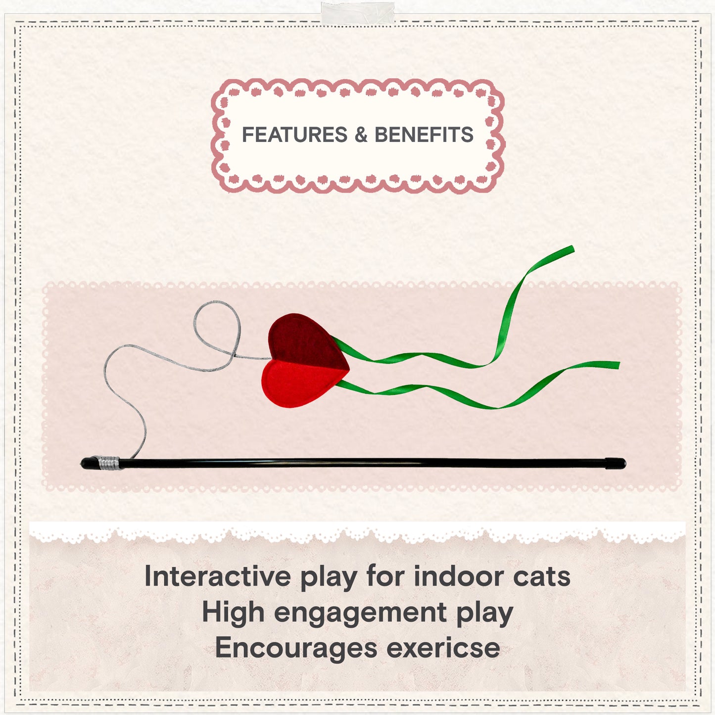 Cath Kidston Dogs & Roses Cat Teaser Toy