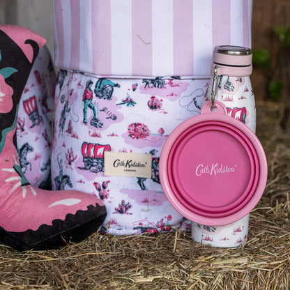 Cath Kidston Cowgirl Steel Water Bottle & Collapsible Bowl Set