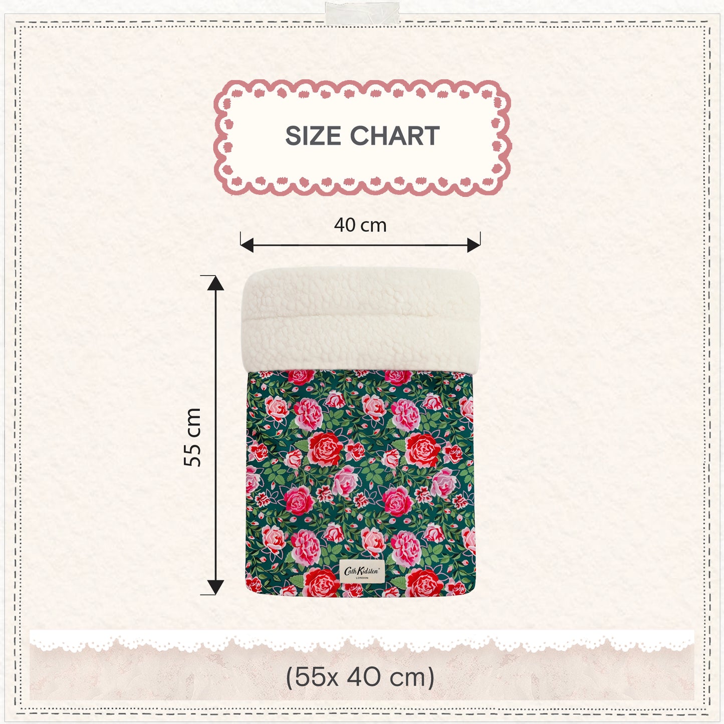 Cath Kidston Dolly Rose Snuggle Sack Cat Bed