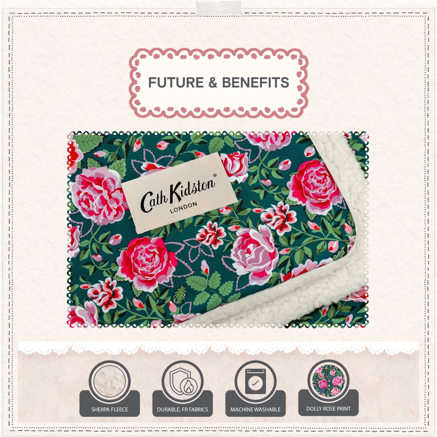 Cath Kidston Dolly Rose Pet Blanket