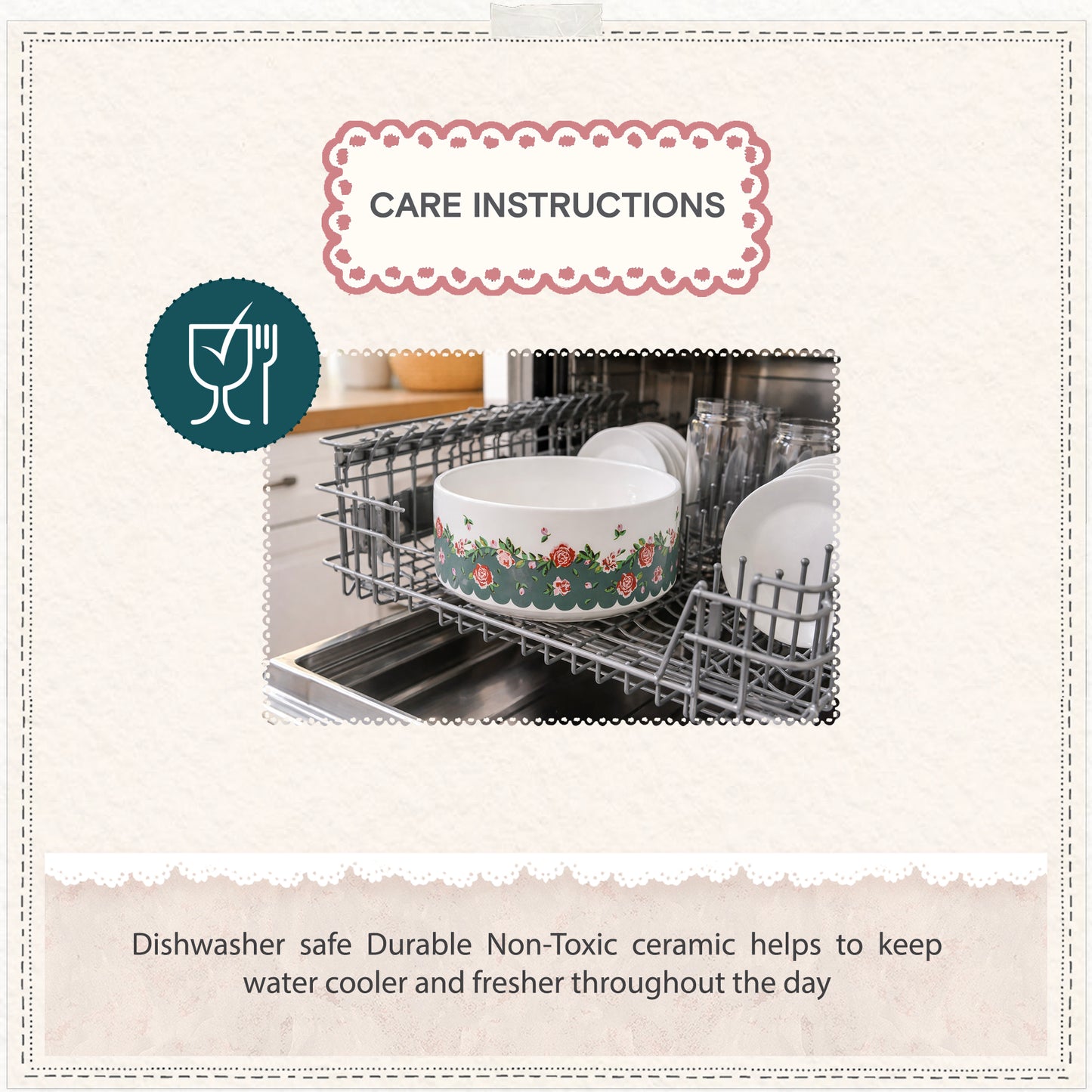 Cath Kidston Dolly Rose Ceramic Pet Bowl