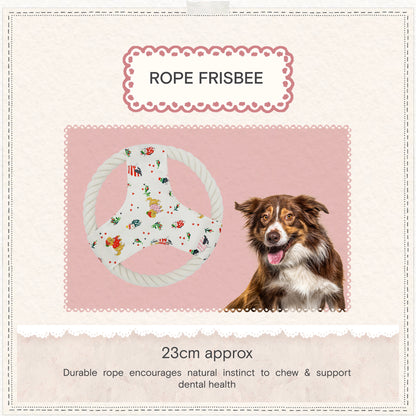 Cath Kidston Dogs & Roses Rope Frisbee Dog Toy