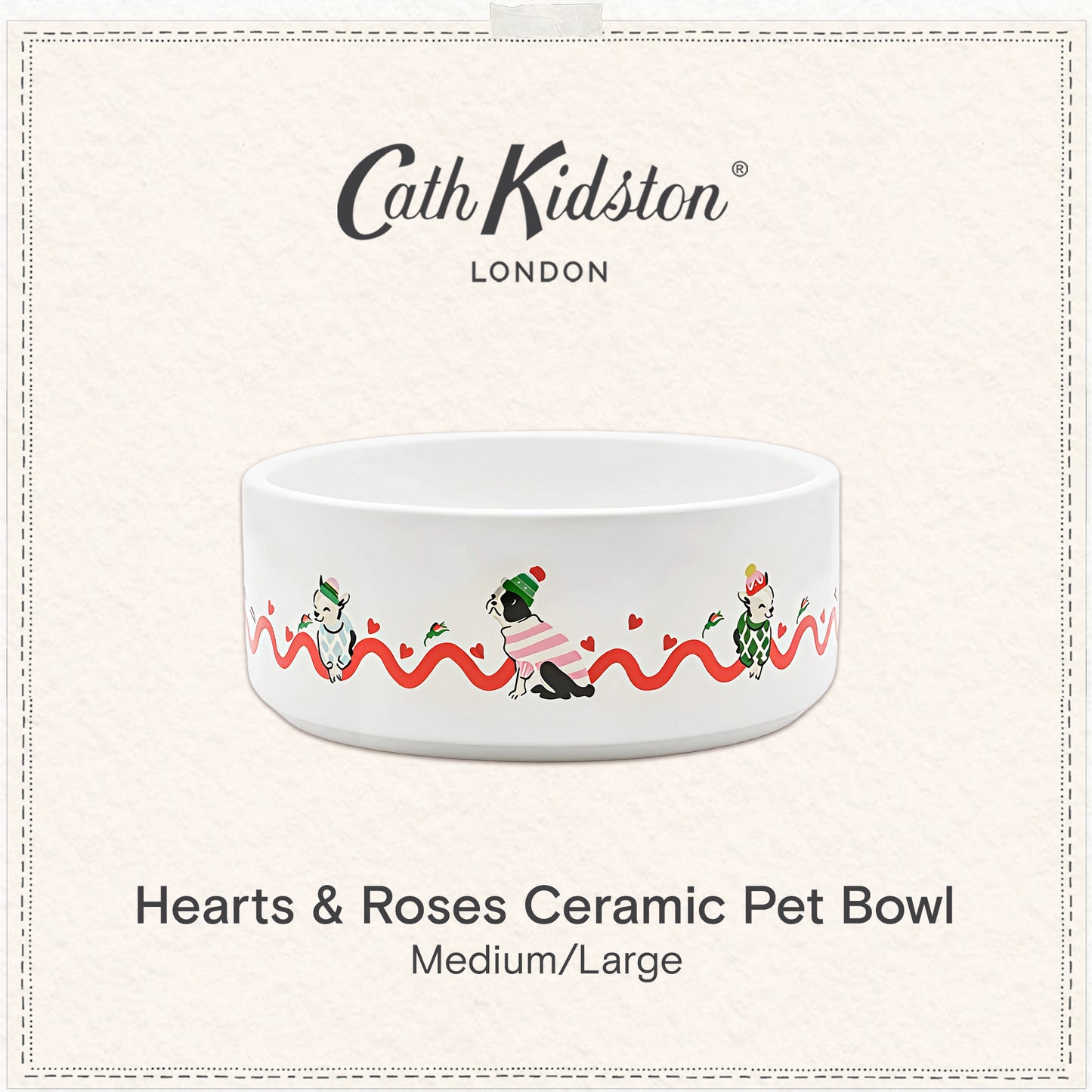 Cath Kidston Dogs & Roses Ceramic Pet Bowl