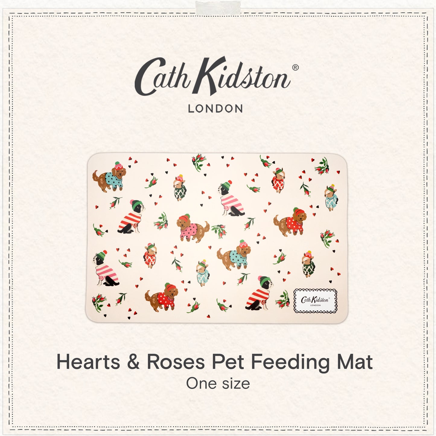 Cath Kidston Dogs & Roses Pet Feeding Mat