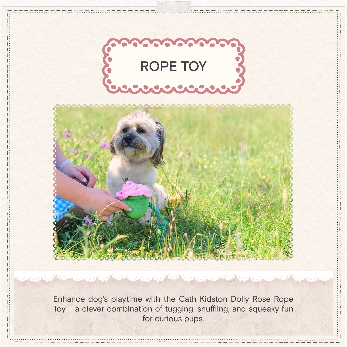 Cath Kidston Dolly Rose Rope Dog Toy