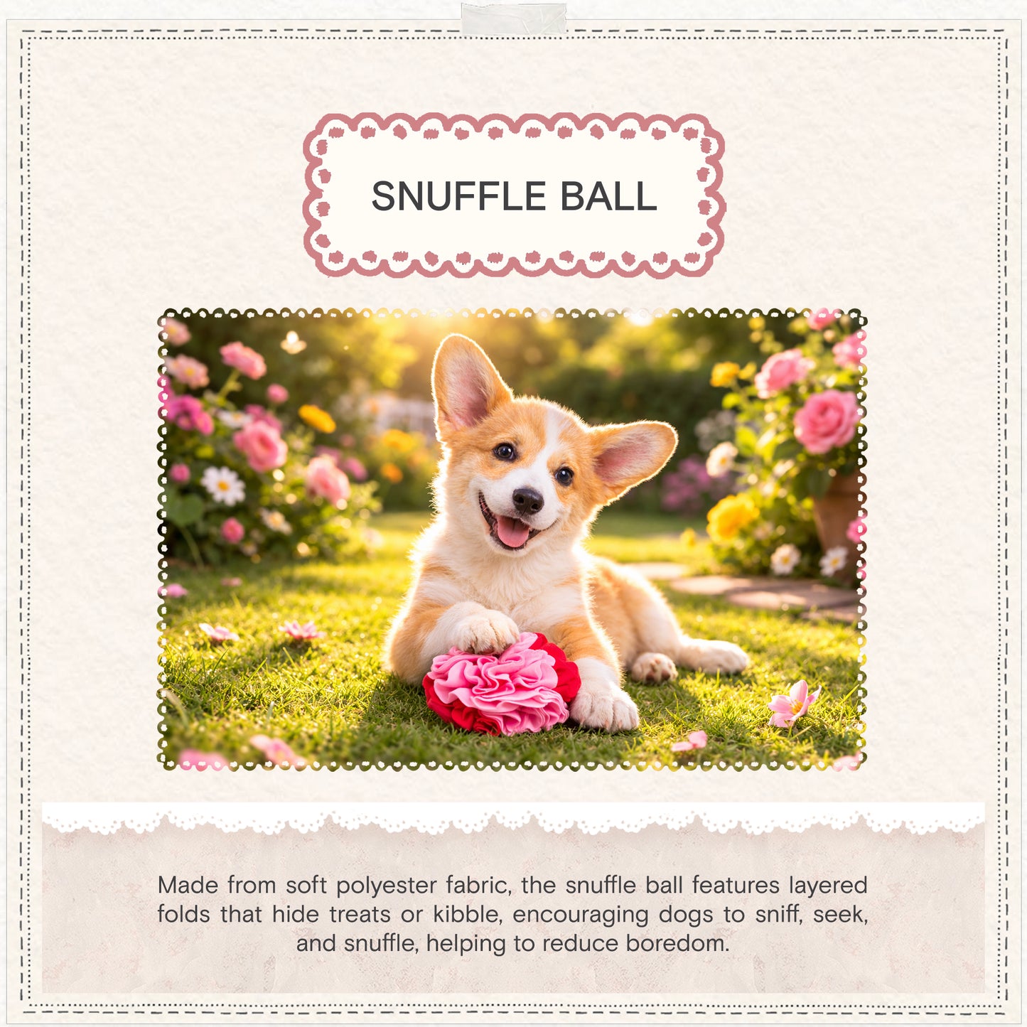 Cath Kidston Dolly Rose Snuffle Ball Dog Toy