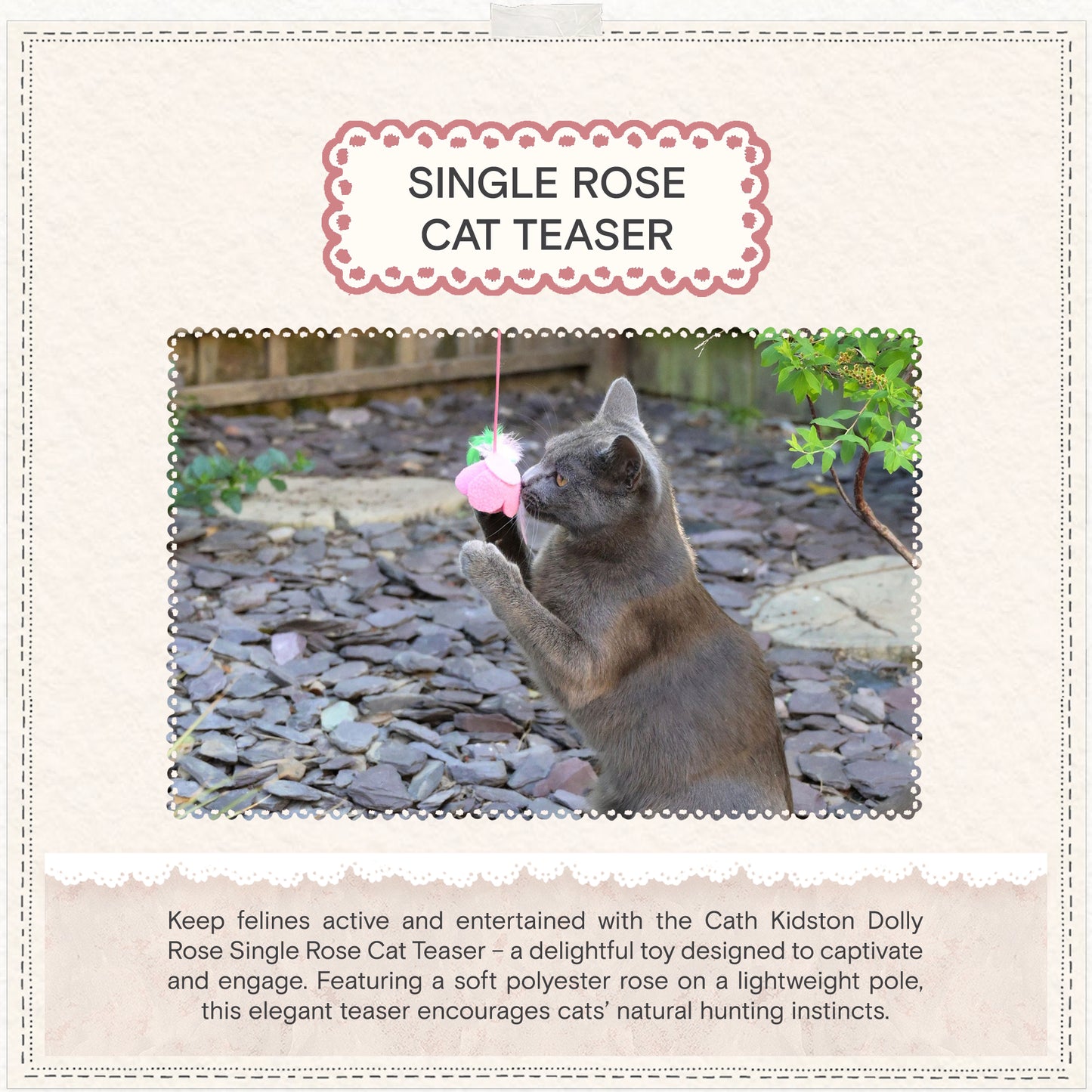 Cath Kidston Dolly Rose Single Rose Cat Teaser Toy