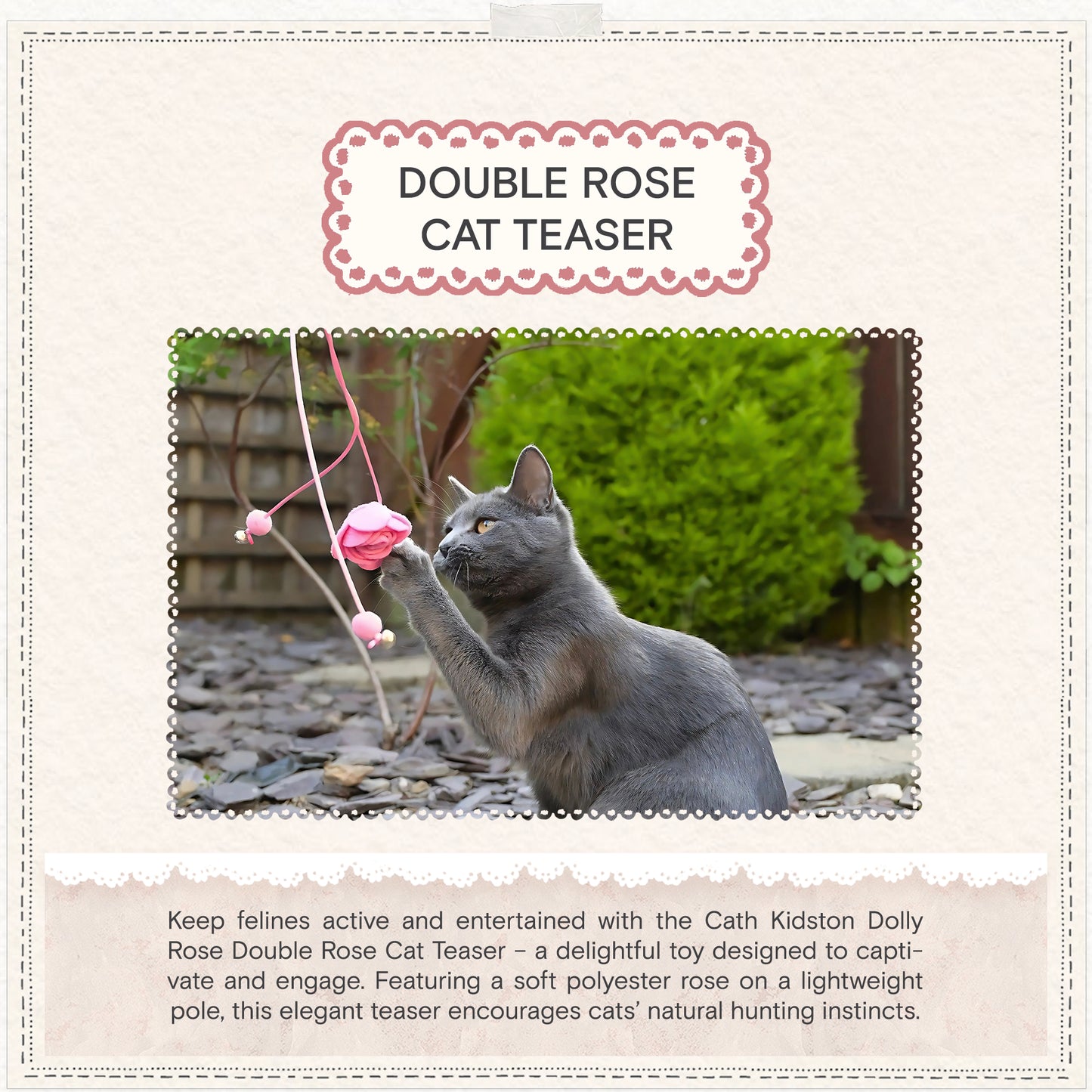 Cath Kidston Dolly Rose Double Rose Cat Teaser Toy