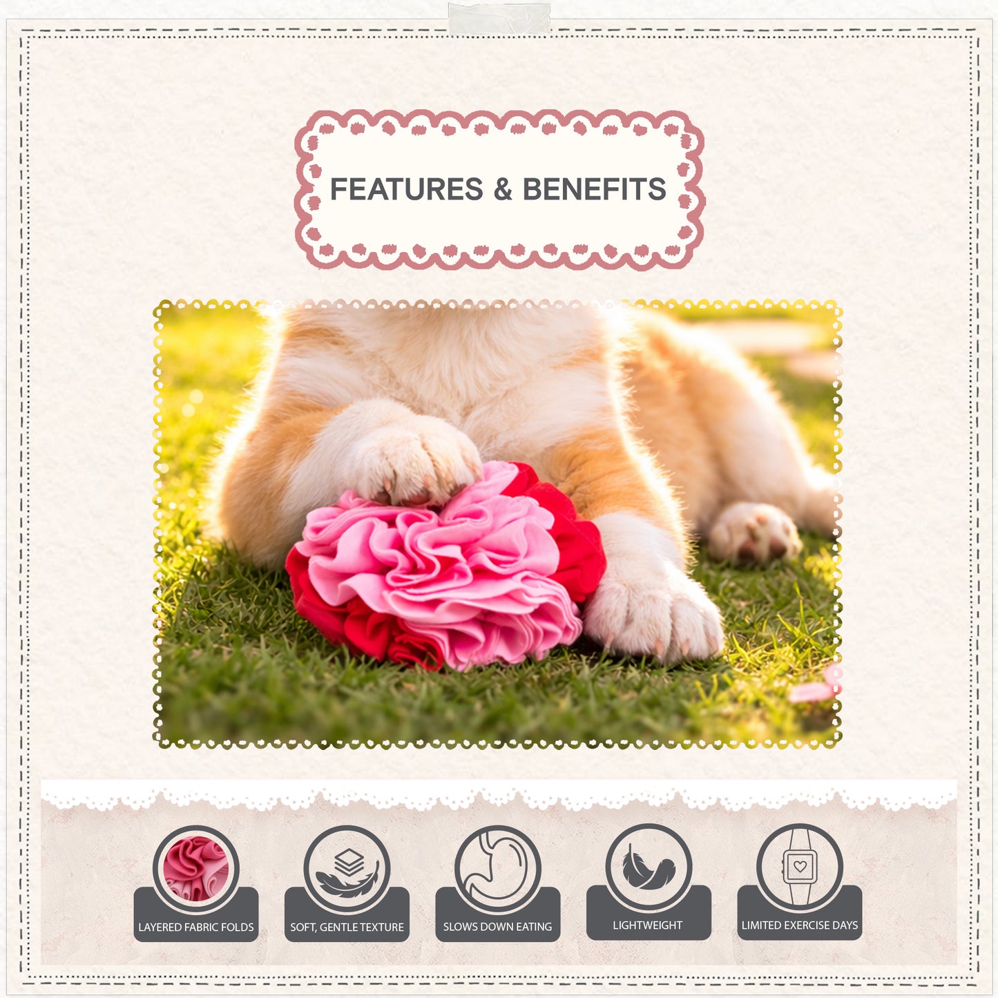 Cath Kidston Dolly Rose Snuffle Ball Dog Toy