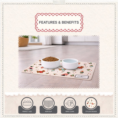 Cath Kidston Dogs & Roses Pet Feeding Mat