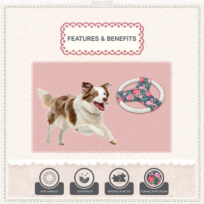 Cath Kidston Dolly Rose Rope Frisbee Dog Toy