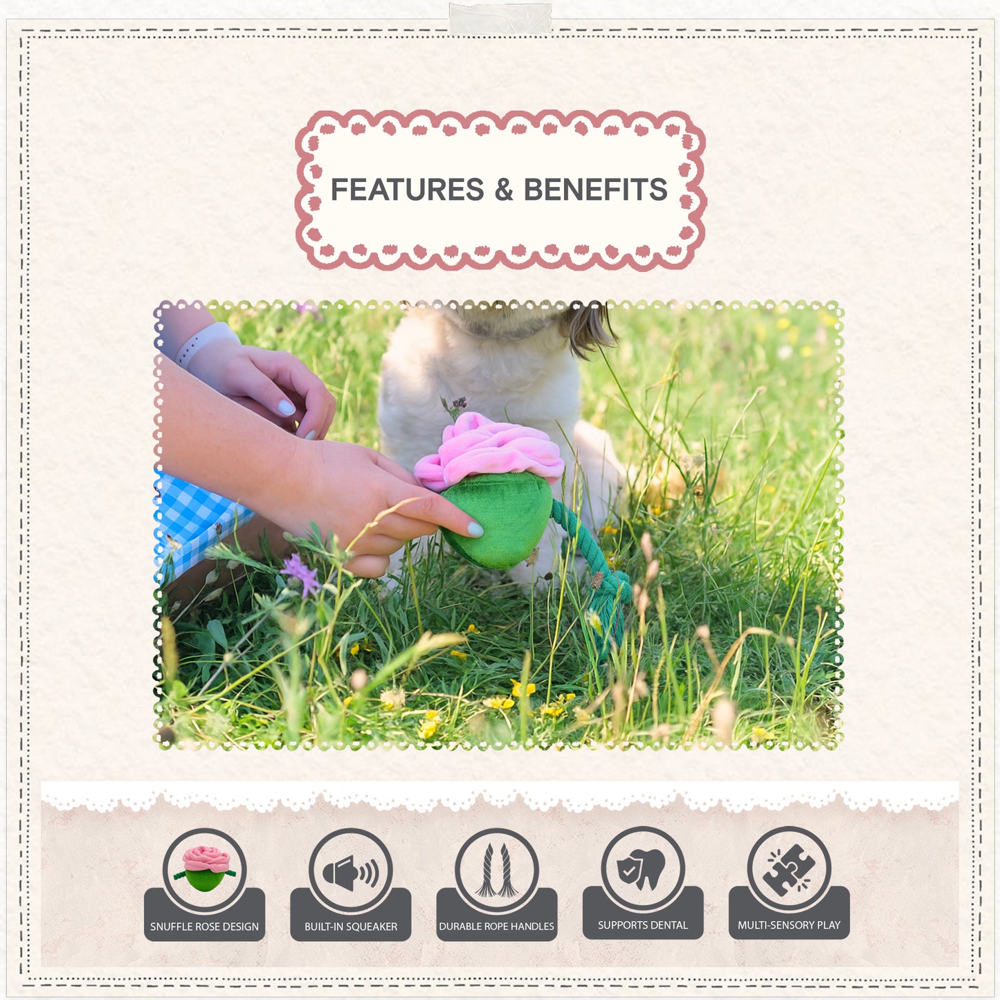 Cath Kidston Dolly Rose Rope Dog Toy