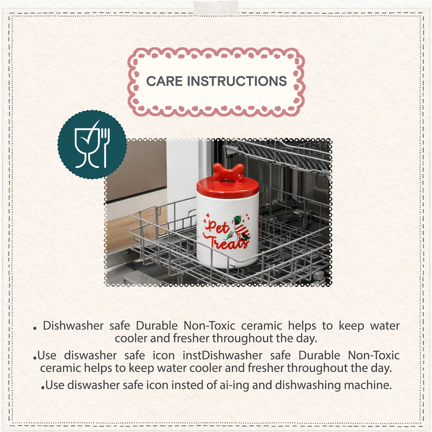 Cath Kidston Dogs & Roses Ceramic Pet Treat Jar
