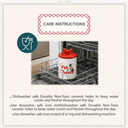 Cath Kidston Dogs & Roses Ceramic Pet Treat Jar