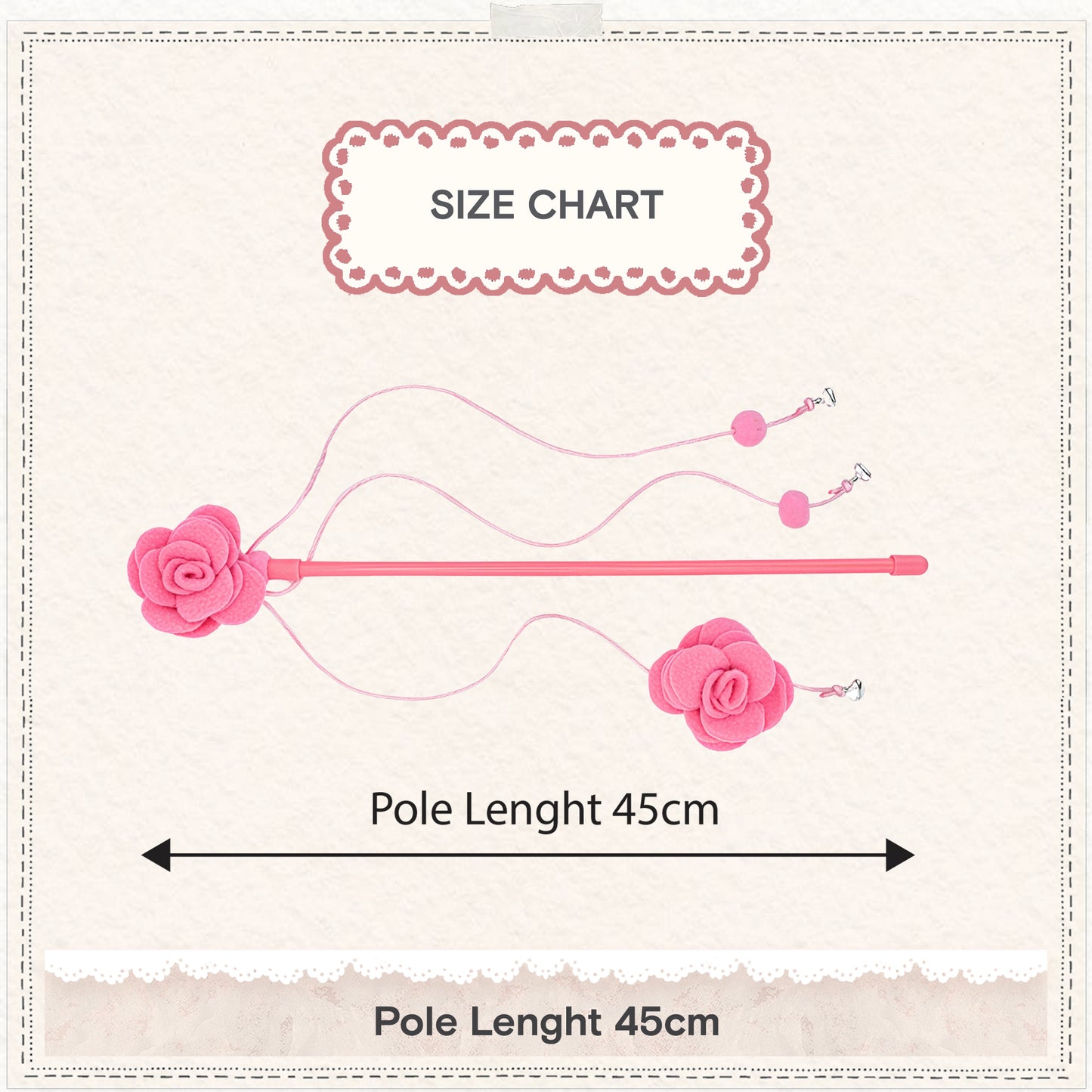 Cath Kidston Dolly Rose Double Rose Cat Teaser Toy