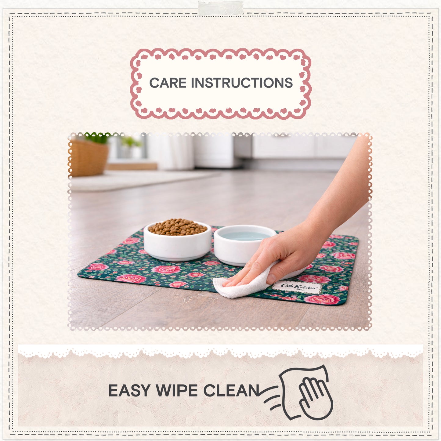 Cath Kidston Dolly Rose Pet Feeding Mat