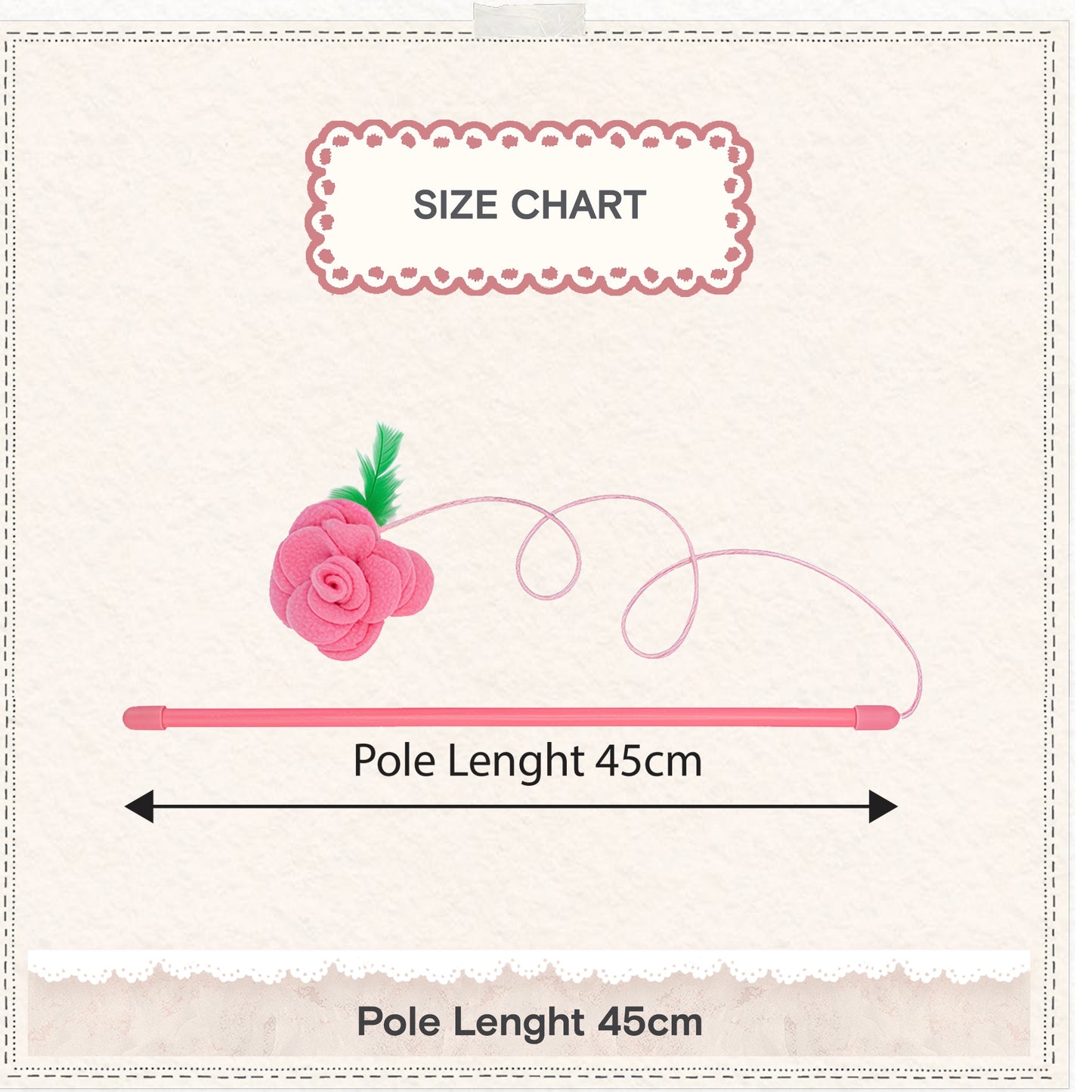 Cath Kidston Dolly Rose Single Rose Cat Teaser Toy