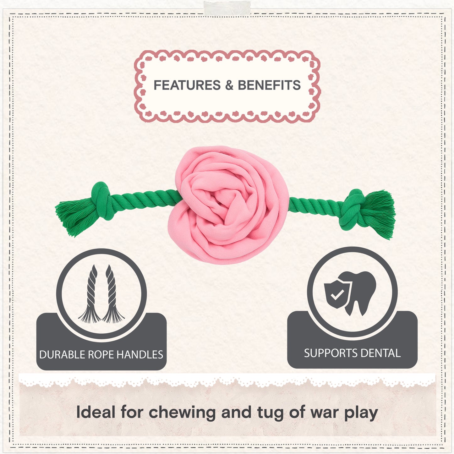 Cath Kidston Dolly Rose Rope Dog Toy