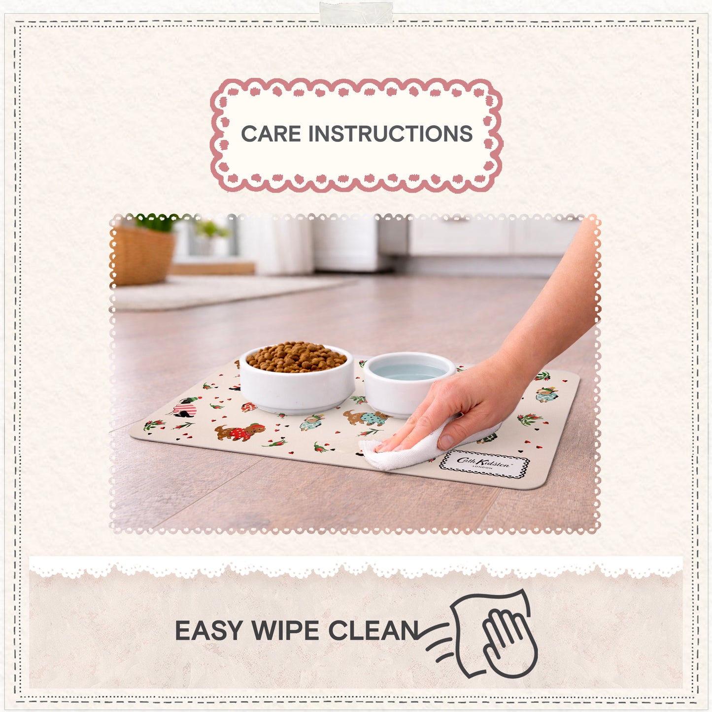 Cath Kidston Dogs & Roses Pet Feeding Mat