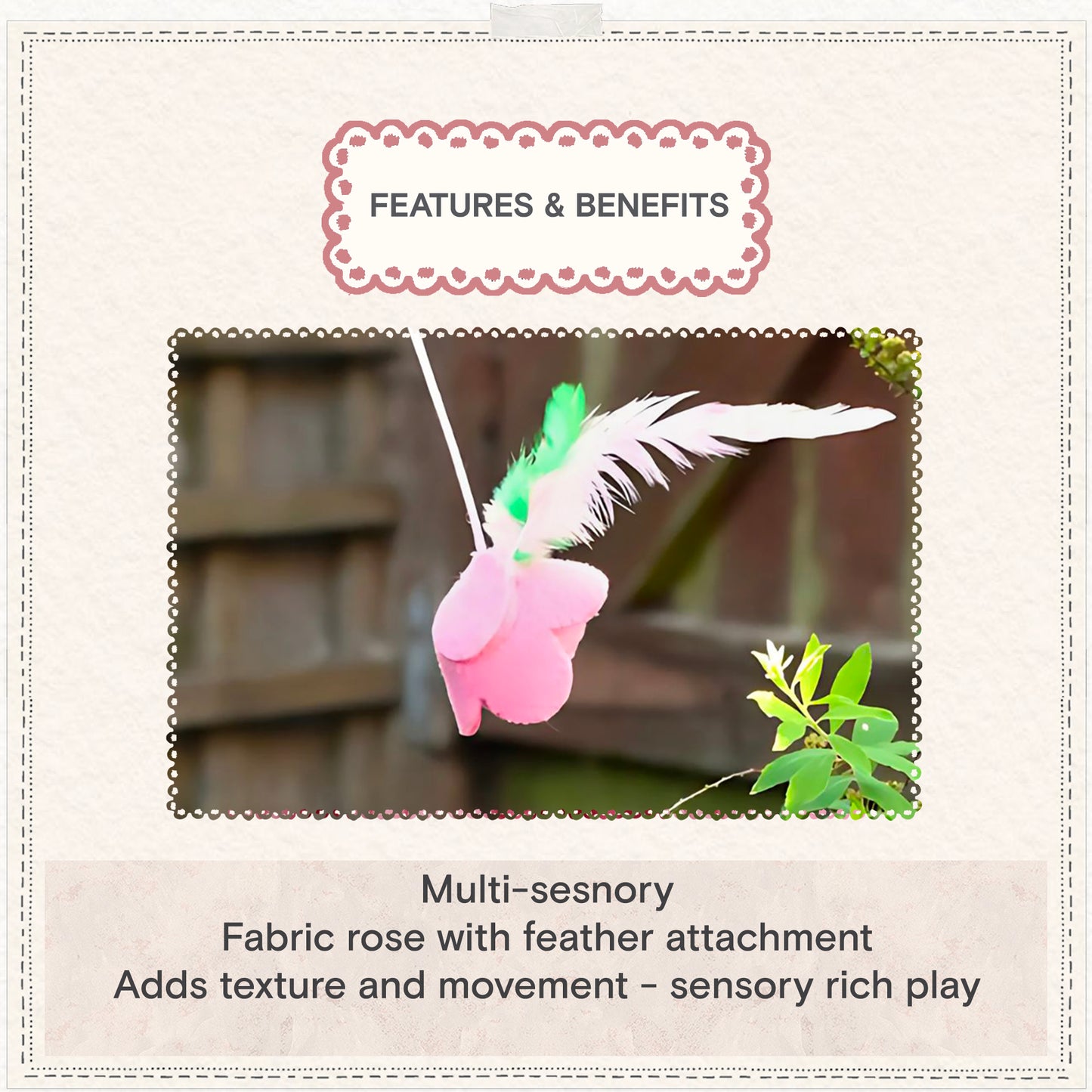 Cath Kidston Dolly Rose Single Rose Cat Teaser Toy