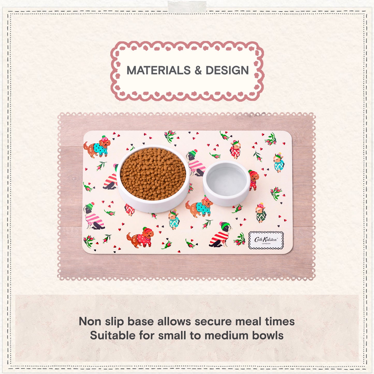 Cath Kidston Dogs & Roses Pet Feeding Mat