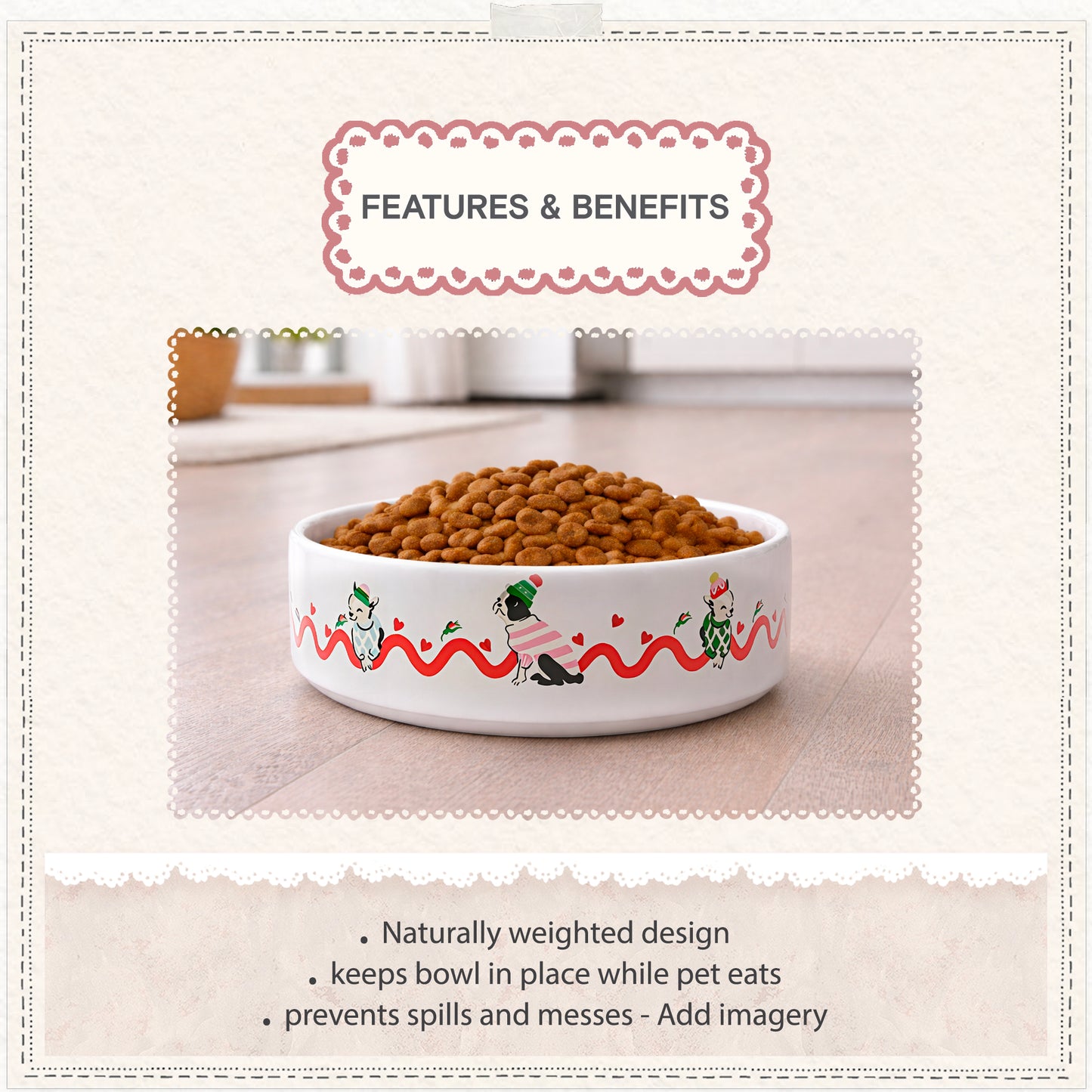 Cath Kidston Dogs & Roses Ceramic Pet Bowl