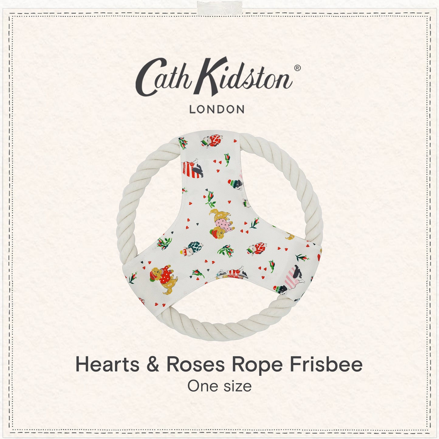 Cath Kidston Dogs & Roses Rope Frisbee Dog Toy