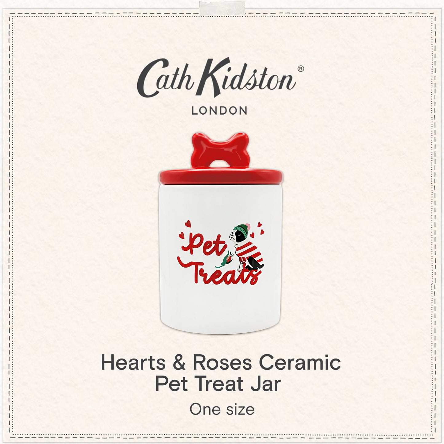 Cath Kidston Dogs & Roses Ceramic Pet Treat Jar