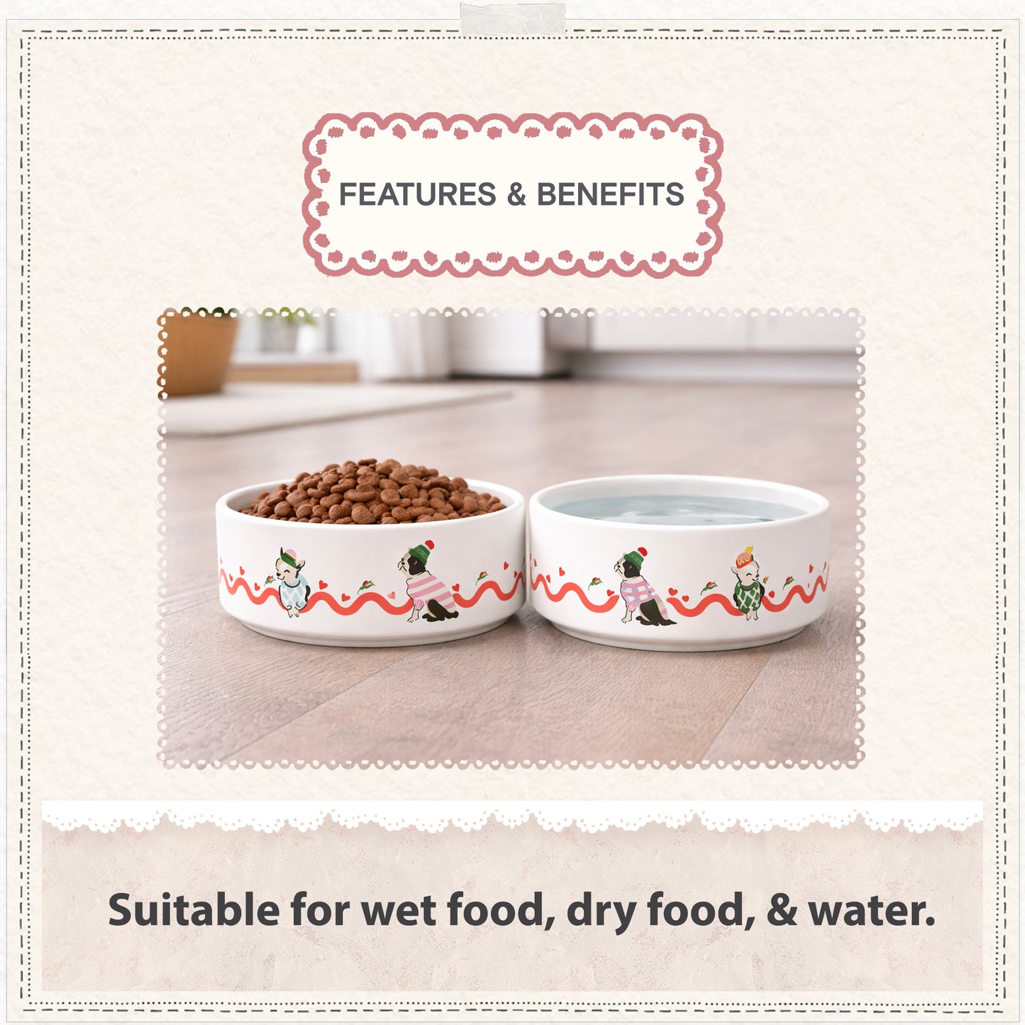Cath Kidston Dogs & Roses Ceramic Pet Bowl