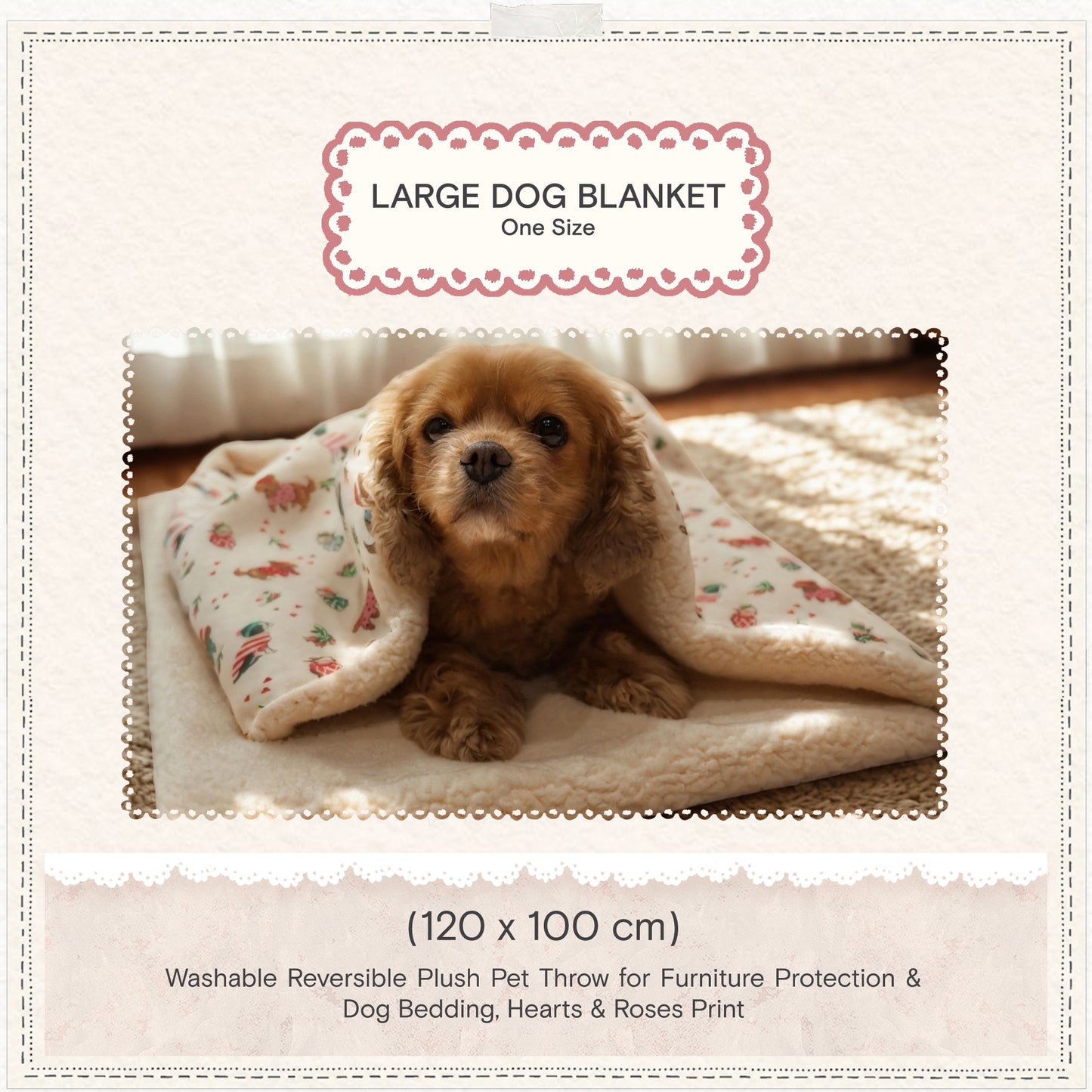 Cath Kidston Dogs & Roses Pet Blanket