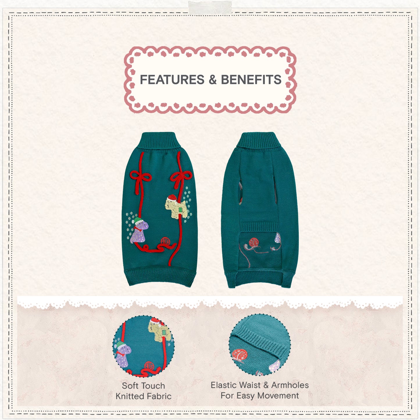 Cath Kidston Dogs & Roses Dog Jumper