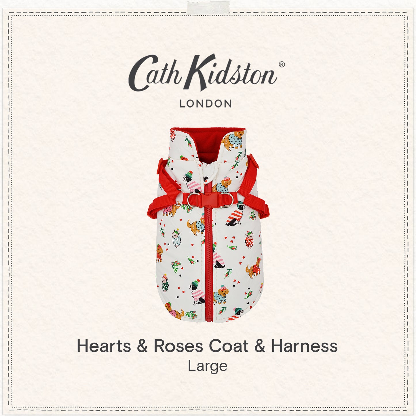 Cath Kidston Dogs & Roses Dog Coat & Harness