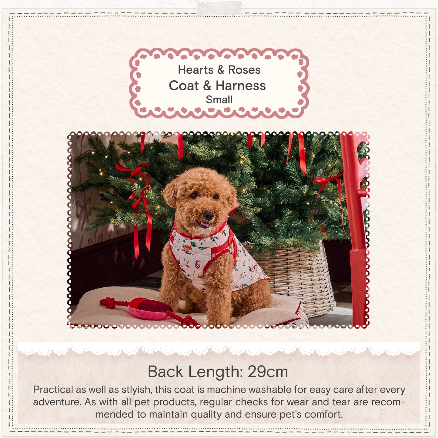 Cath Kidston Dogs & Roses Dog Coat & Harness