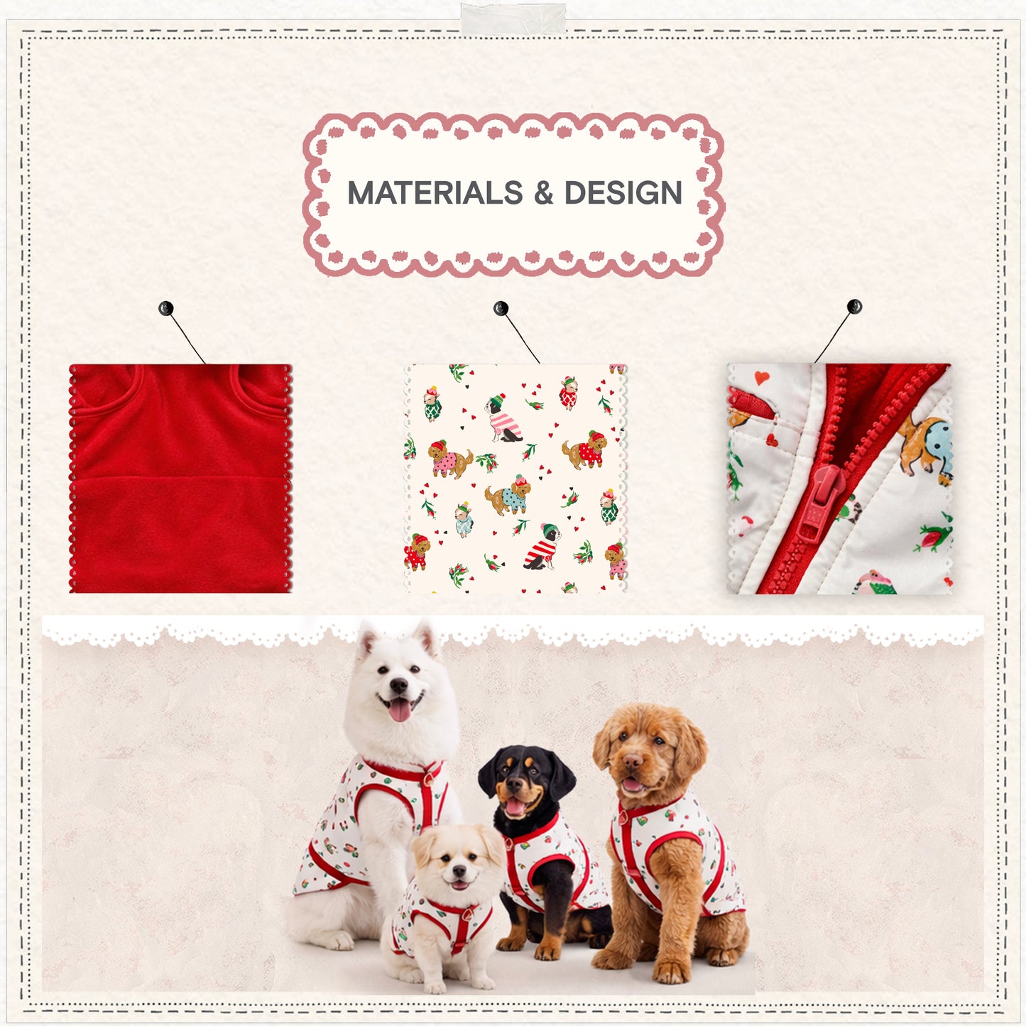 Cath Kidston Dogs & Roses Dog Coat & Harness