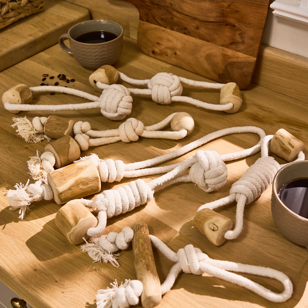 Elkwood Coffee Wood Dumbell Dog Toy