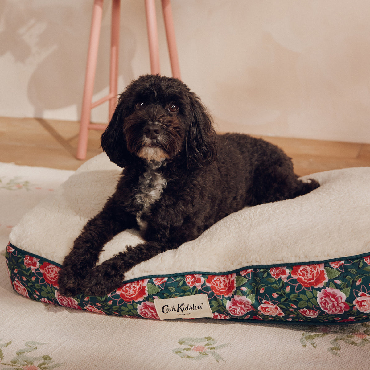Cath Kidston Dolly Rose Dog Mattress & Blanket Set | M/L
