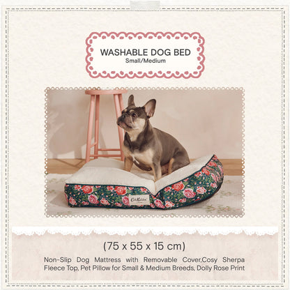 Cath Kidston Dolly Rose Dog Mattress & Blanket Set | S/M