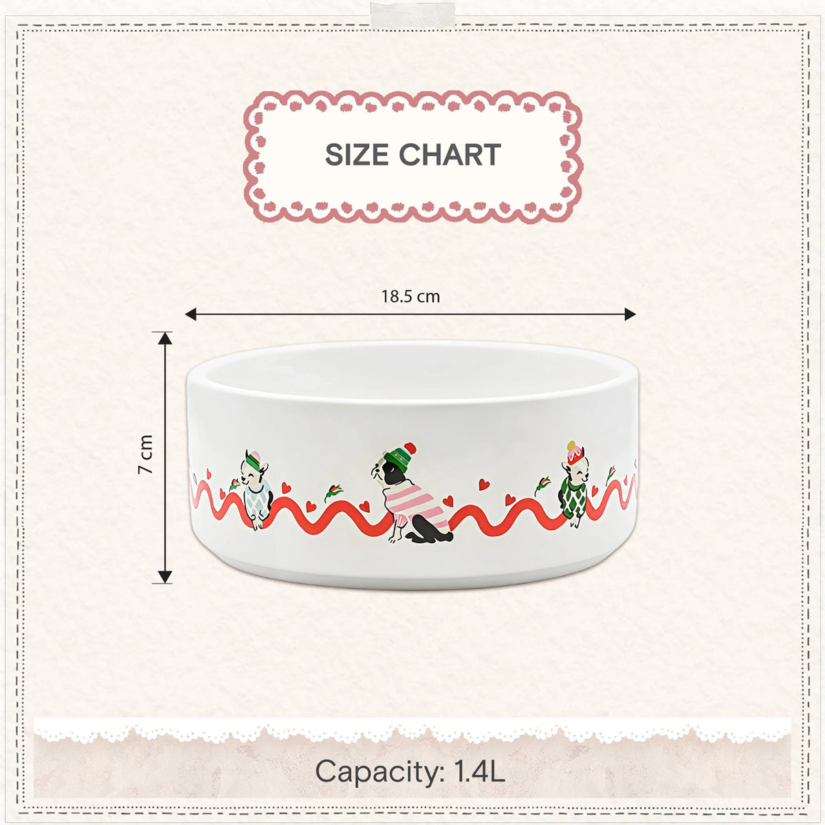 Cath Kidston Hearts & Roses Complete Feeding Station Bundle | M/L