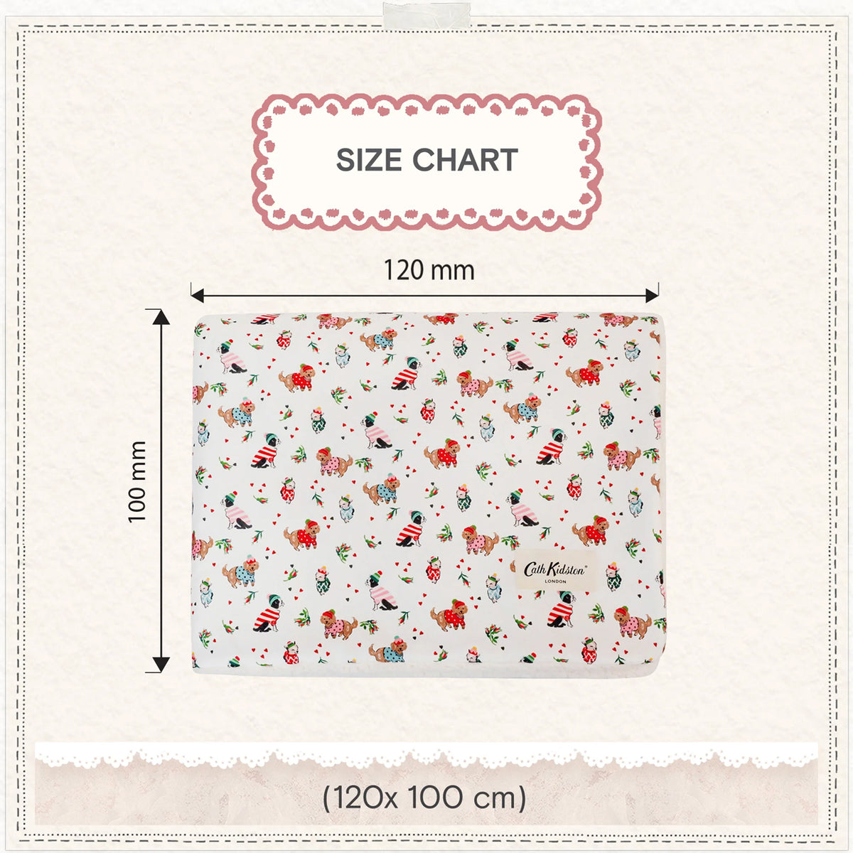 Cath Kidston Hearts & Roses Dog Mattress & Blanket Set | S/M