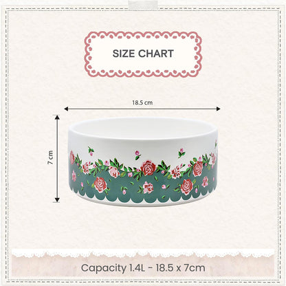Cath Kidston Dolly Rose Ceramic Pet Bowl Twin Pack | M/L