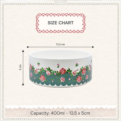 Cath Kidston Dolly Rose Ceramic Pet Bowl Twin Pack | S/M