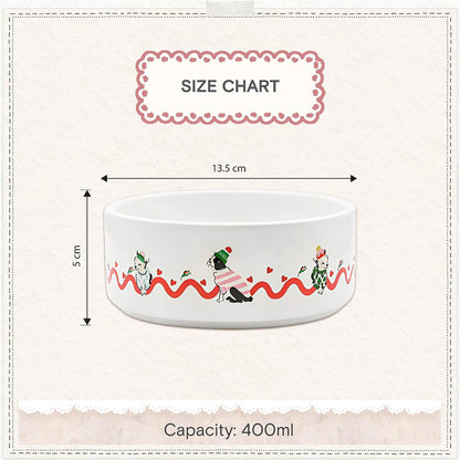 Cath Kidston Hearts & Roses Ceramic Pet Bowl Twin Pack | S/M