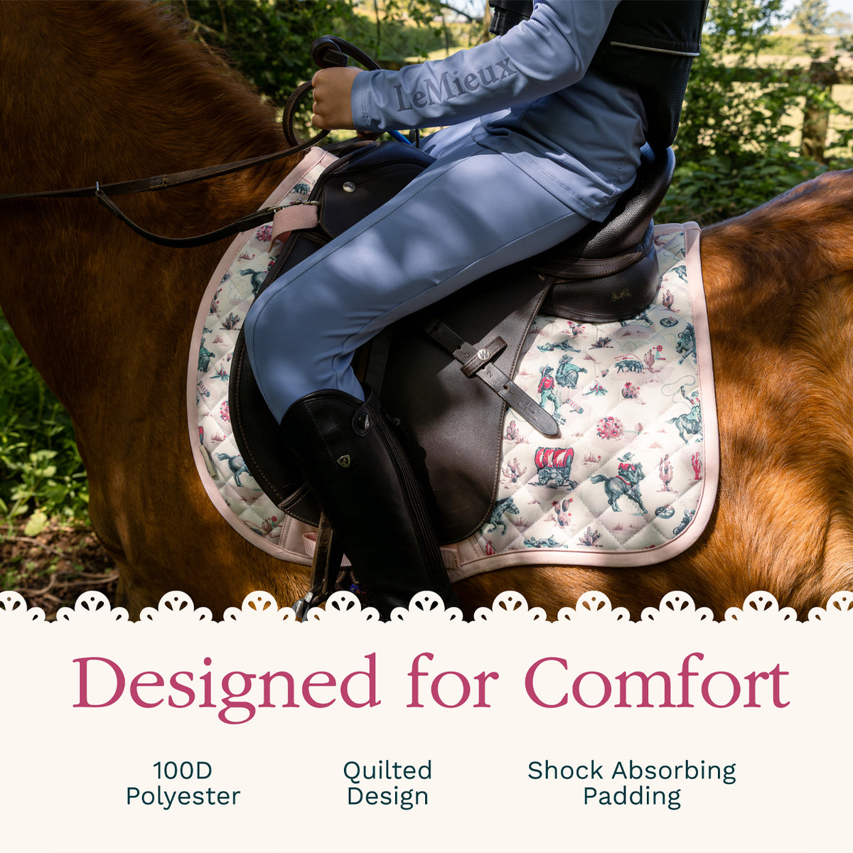 Cath Kidston Equestrian Cowgirl GP Saddle Pad