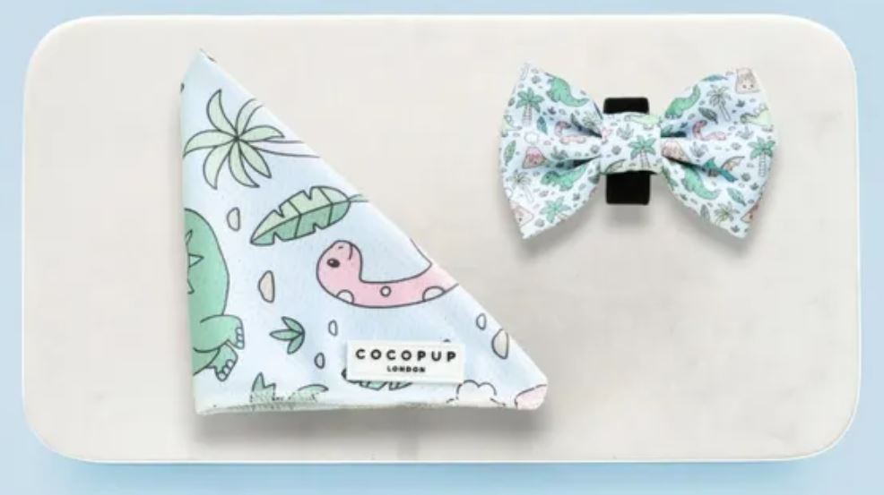 Cocopup Dinopaws Bandana and Bow Tie