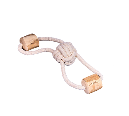 Elkwood Coffee Wood Knot Dumbell Dog Toy